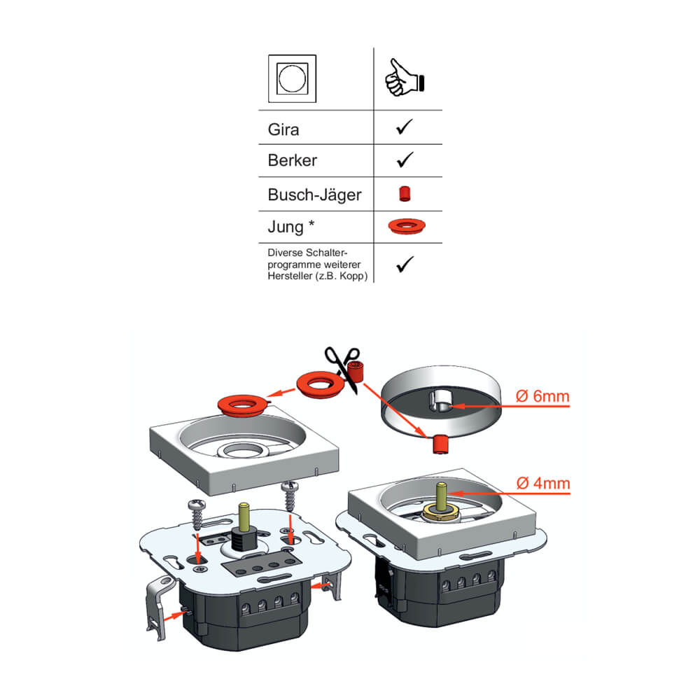 Druck-/Wechsel- UP-Universal-Dimmereinsatz, 7-400W/VA, LED 3-160W Bild 3