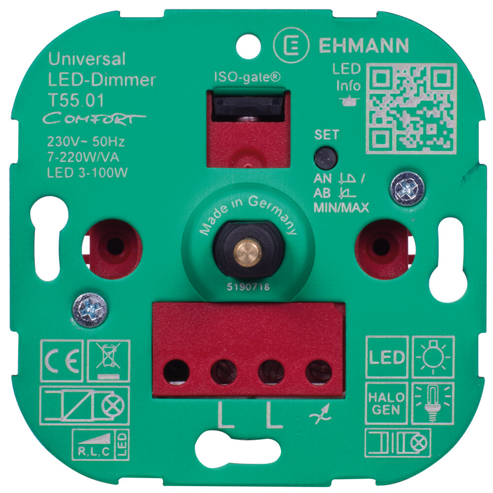 Druck-/Wechsel- UP-Universal-Dimmereinsatz, 7-220W/VA, LED 3-100W