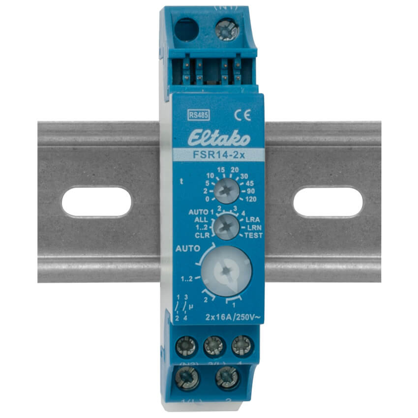 Funk-Schaltempfnger, FSR14-2x, fr Reiheneinbau, 12V-DC, 2 Kanle je 1 Schlieer 250V/16A, potenzialfrei