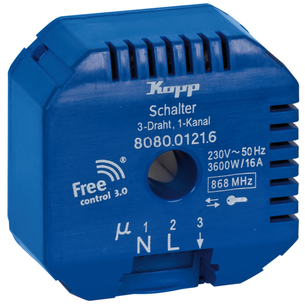 Funk-UP-Empfnger, FREE CONTROL 3.0, Schalter, 1-Kanal, 3-Draht, 3.600W