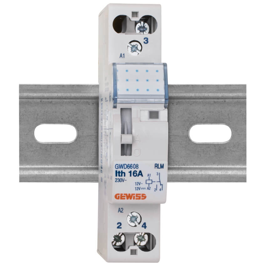 Relais fr Reiheneinbau, 12V/16A, 1 Wechsler