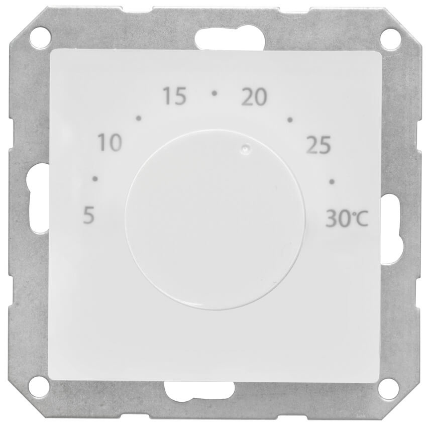 Kombi-Raumthermostat, elektronisch, 230V/0,5A, Zentralplatte 55 x 55 mm, reinwei 