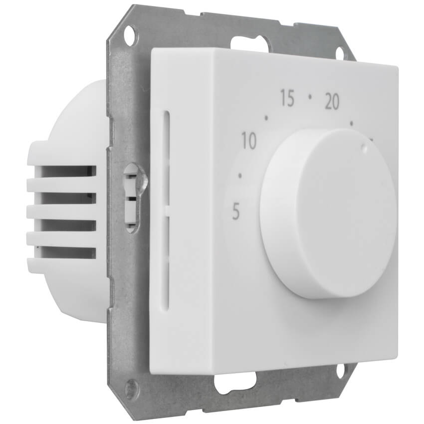 Kombi-Raumthermostat, elektronisch, 230V/0,5A, Zentralplatte 55 x 55 mm, reinwei  Bild 2