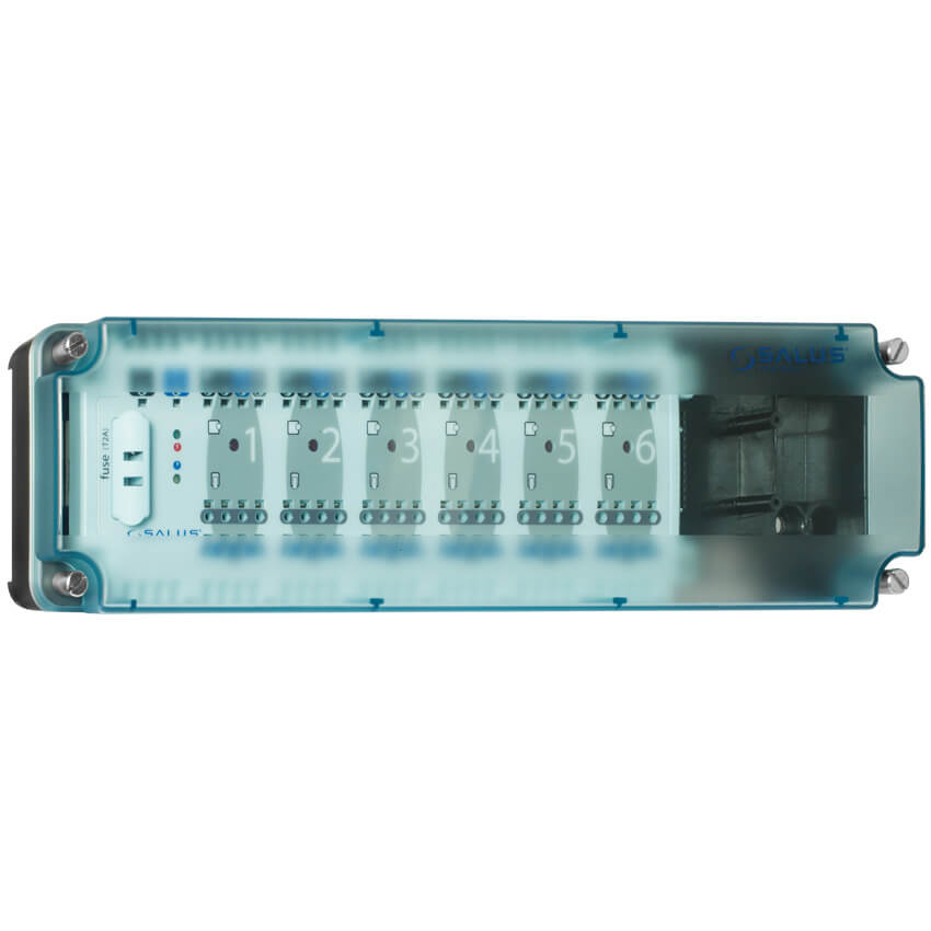 Regelleiste, KL06, zur Verbindung von max. 6 Thermostaten (Zonen) mit bis zu 24 Stellantrieben
