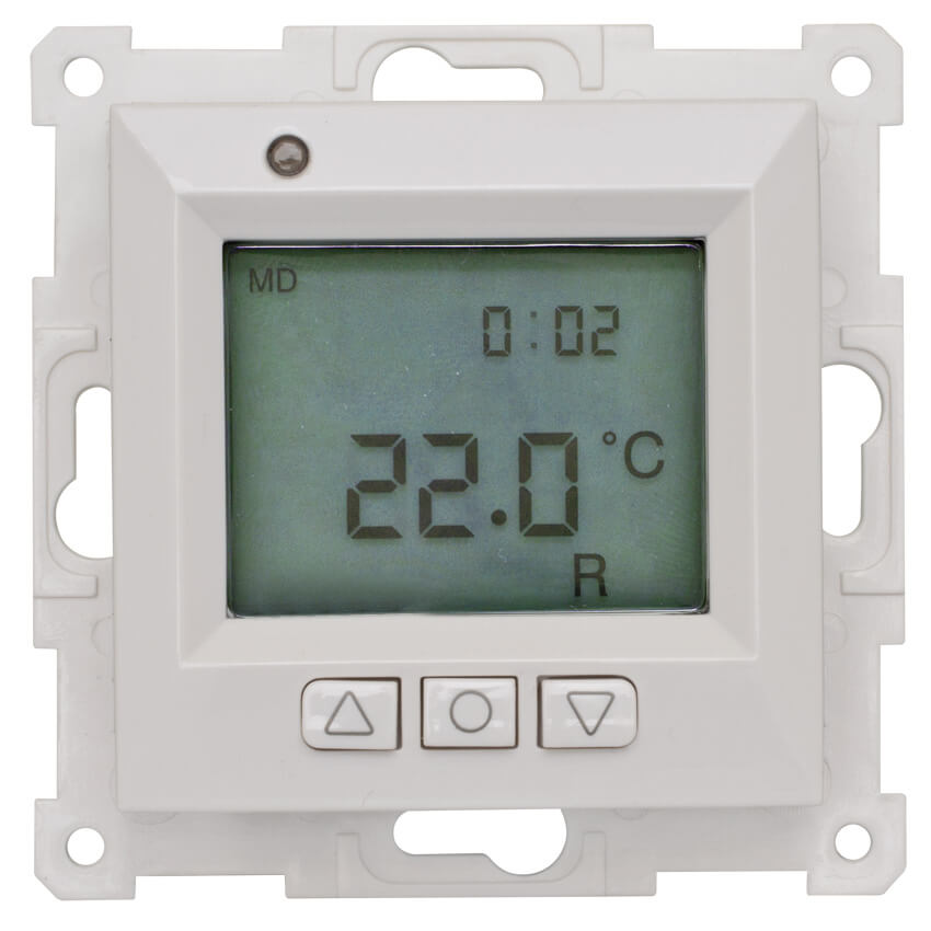 Raumthermostat, elektronisch, digital, Zentralplatte 55 x 55 mm, H 20, reinwei