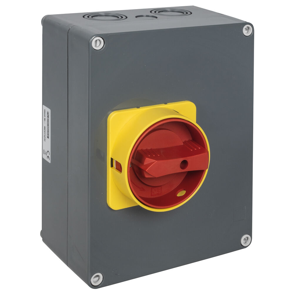 Dreh-Hauptschalter/ Not-Aus-Schalter mit Gehuse, 4-polig/22 kW, Vorhngeschlosssperre mglich