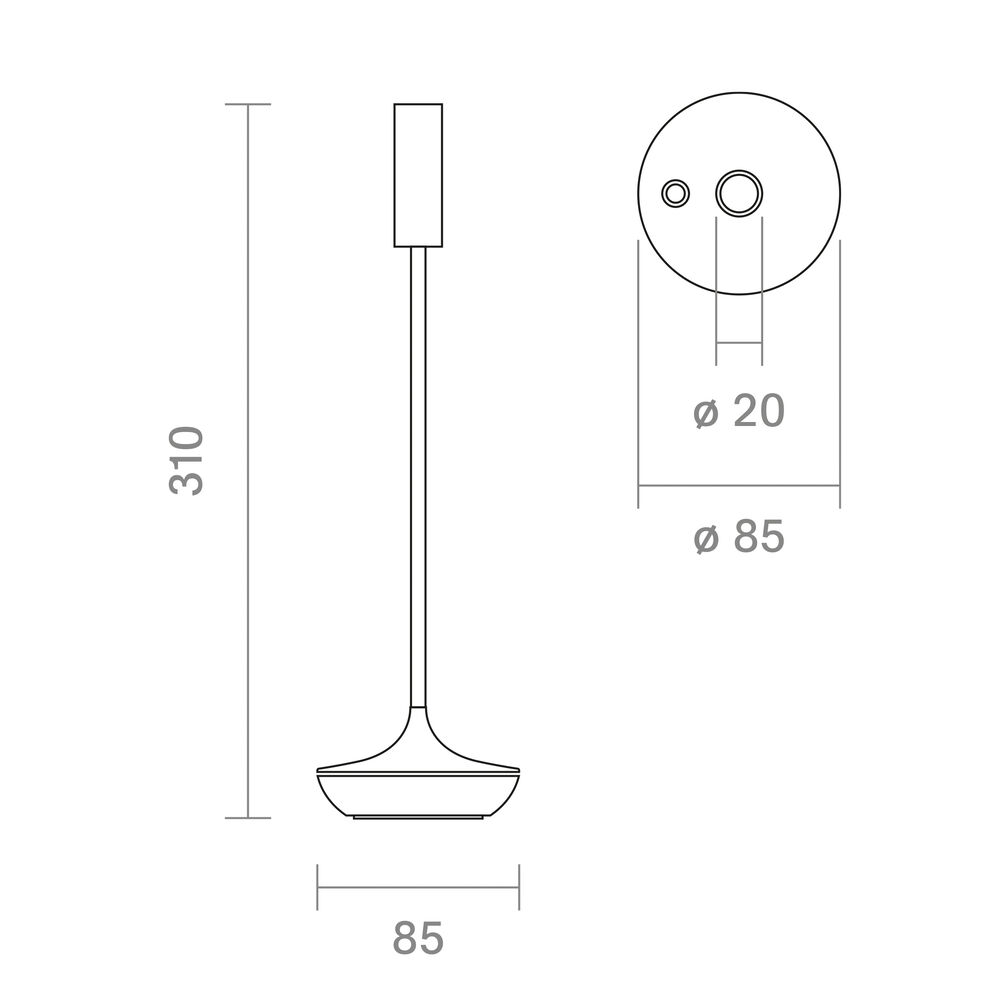 Akku-Tischleuchte, NUCANDLE, LED/1,6W Bild 9