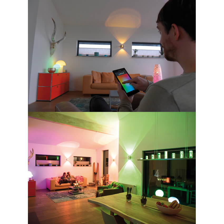 LED-Wandleuchte,  Q-FISHEYE,  2 LEDs/3W und  RGB-LEDs Bild 4