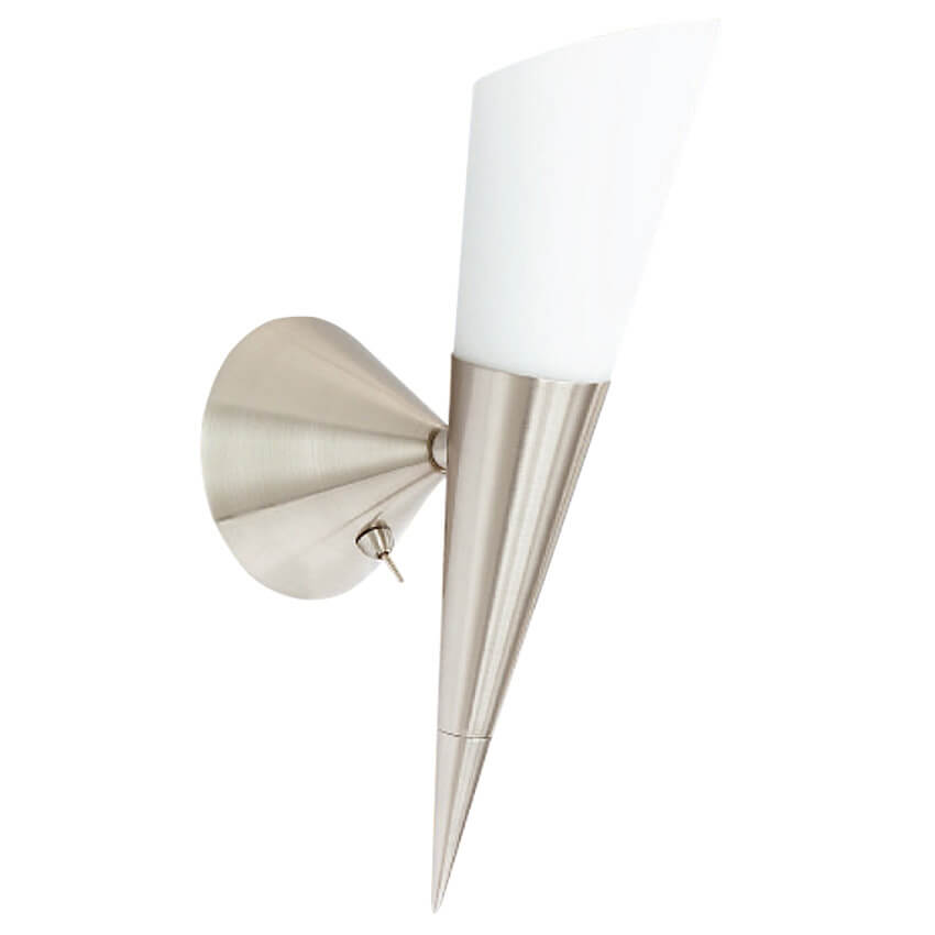 Wandleuchte, 1 x E14/60W, nickel matt/opal matt