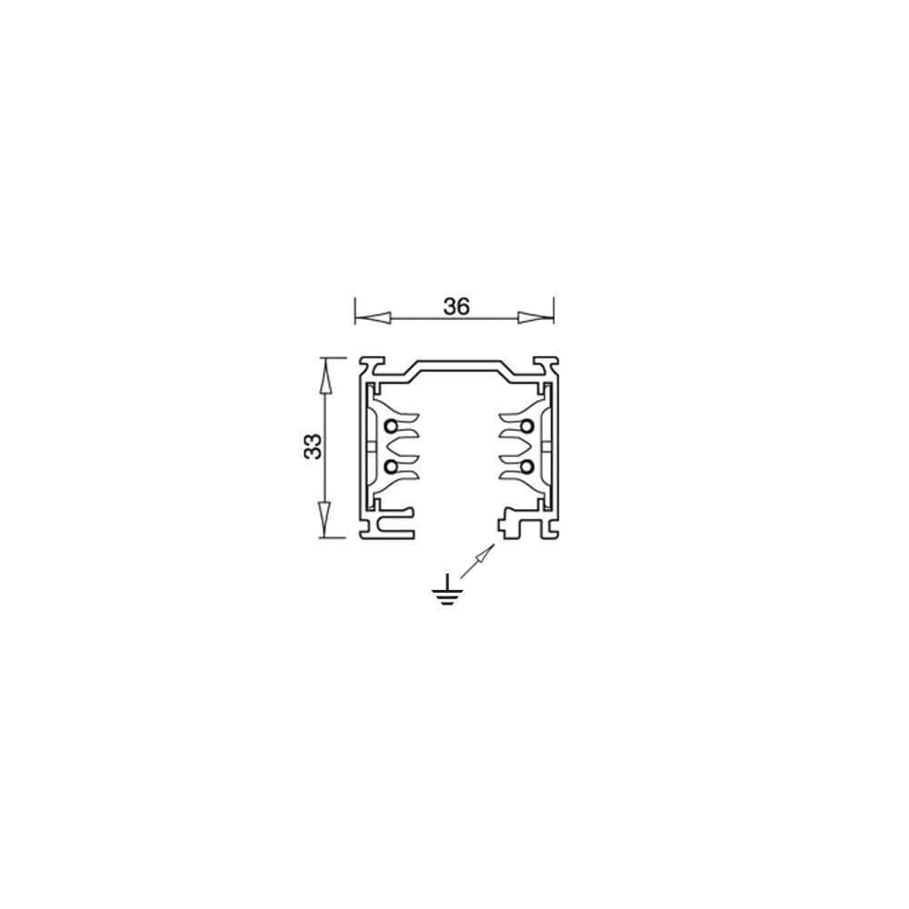 3-Phasen-Stromschiene, Aluminium schwarz Bild 2