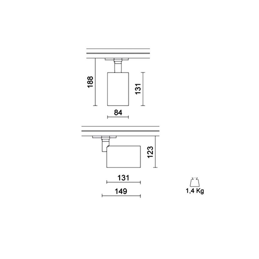 LED-Schienenstrahler, PERFETTO 230, LED/33W, 2.670 lm, 3000K Bild 3