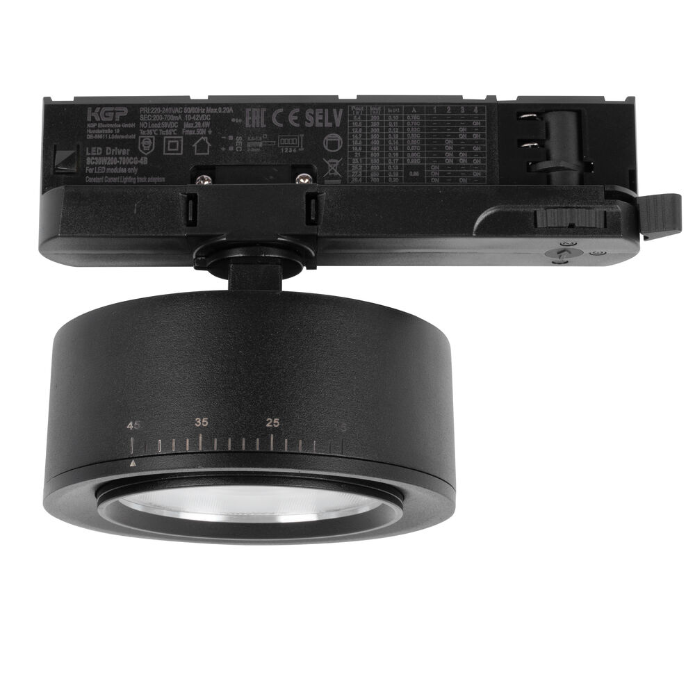 Schienenstrahler, LED/38W, 3.800 lm, 3000K, fokussierbar Bild 4