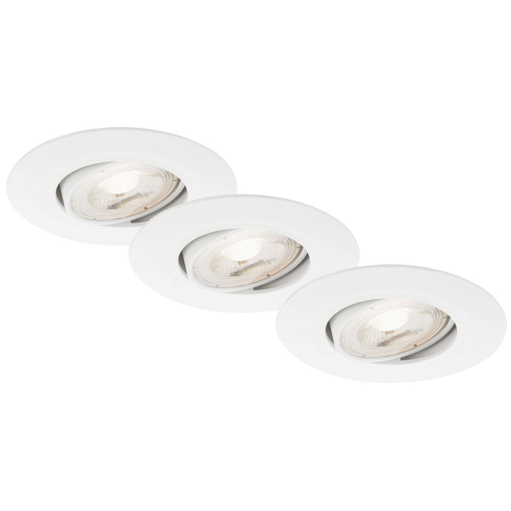 Einbauleuchte, 3er-Set, LED/4,9W, 480 lm, 3000K