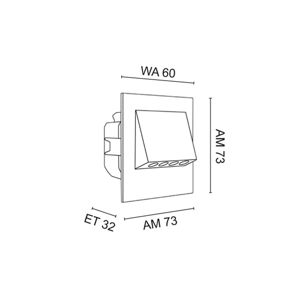 Wand- und Treppeneinbauleuchte,  NAVI, LED/0,93W, 24 lm, 3100K Bild 2