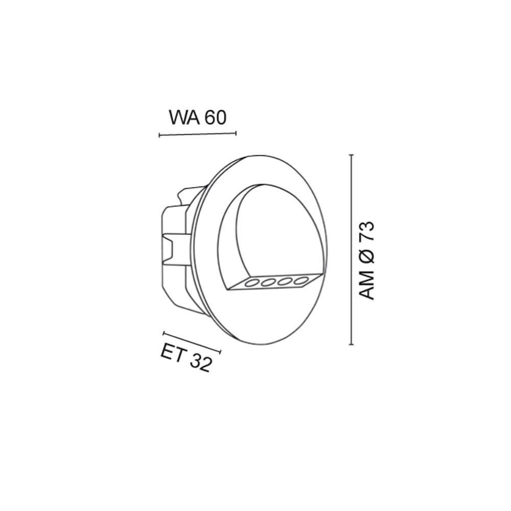 Wand- und Treppeneinbauleuchte,  RUBI, LED/0,93W, 25 lm, 3100K Bild 2