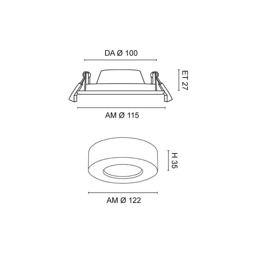 Downlight AP/UP, LED/6W - 18W, 3000K/4000K/6000K, DA- 100 - max. 220 Bild 4