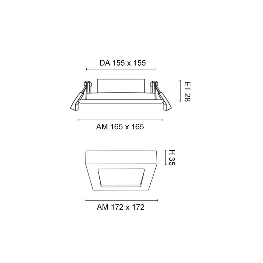 Downlight AP/UP, LED/12W - 15W, 3000K/4000K/6000K, DA- 225 - max. 310 Bild 4