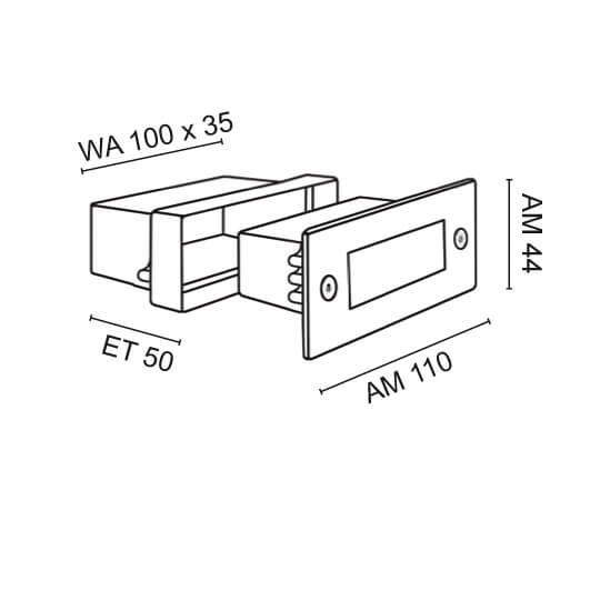 LED-Wand- und Treppeneinbauleuchte, LED/0,6W, 3000K Bild 3