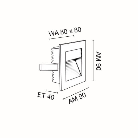 LED-Wand- und Treppeneinbauleuchte, LED/3,3W/350mA, 300 lm, 2700K Bild 2