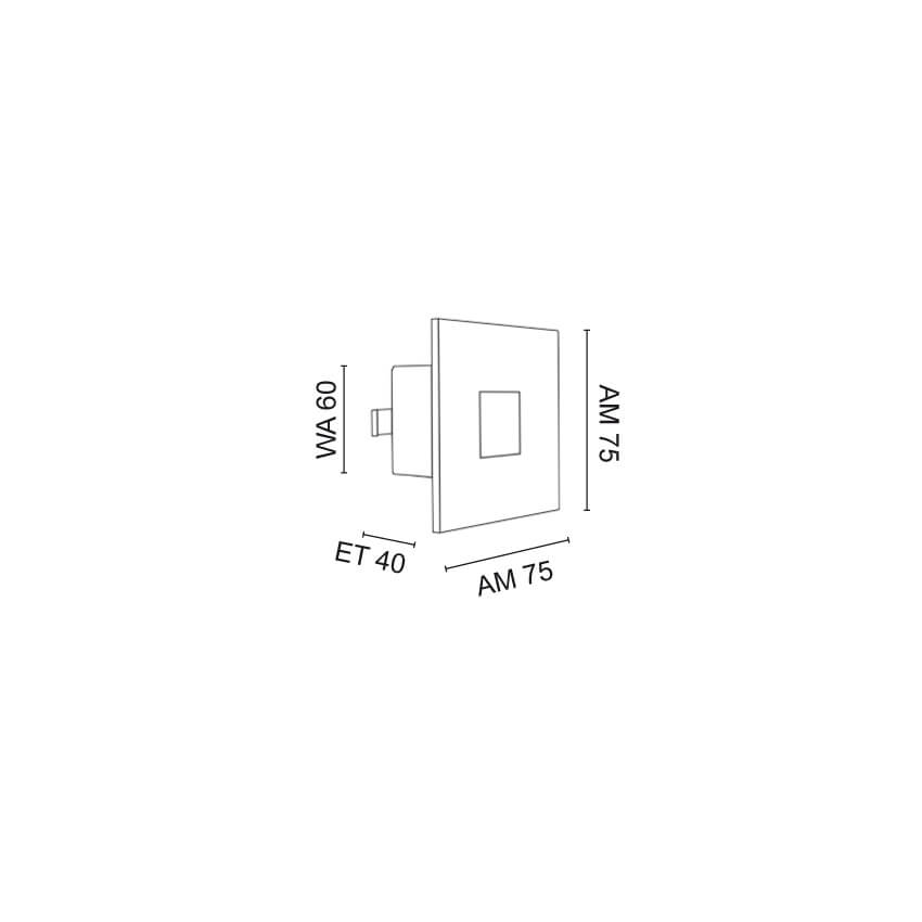 LED-Wand- und Treppeneinbauleuchte,  FORTUNE, LED/1,2W, 3000K Bild 2