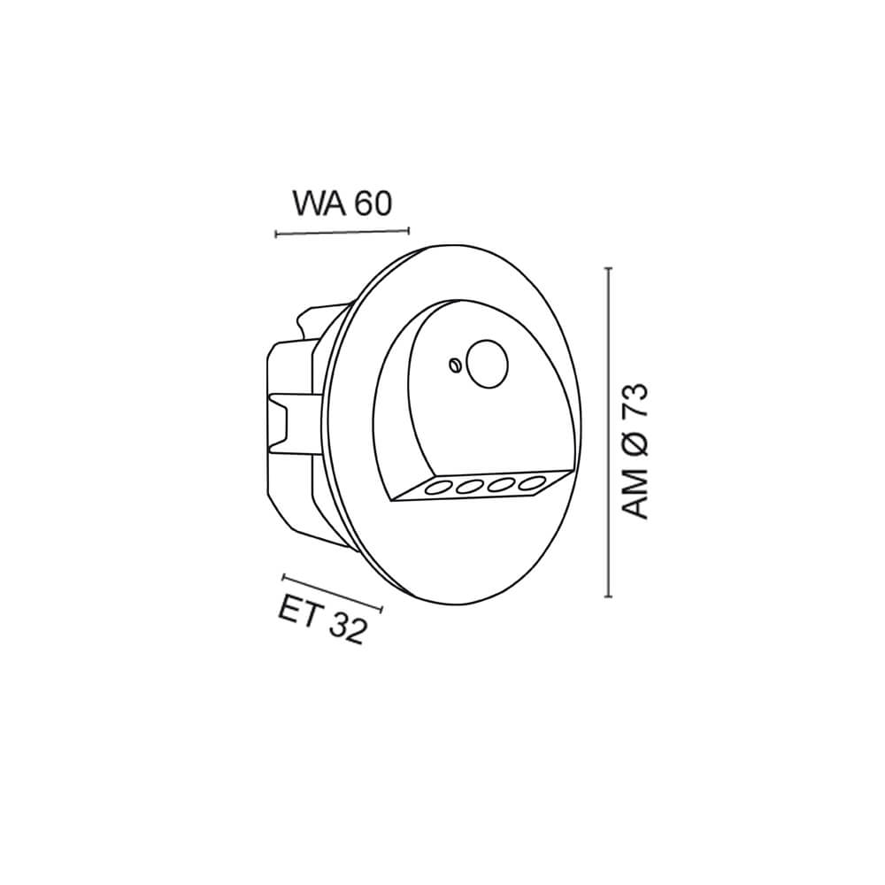 Wand- und Treppeneinbauleuchte,  RUBI, LED/0,93W, 25 lm, 3100K, mit Bewegungsmelder Bild 2