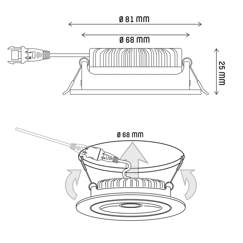 Einbauleuchte, LED/4,5W, 2700 bis 2000K Bild 8