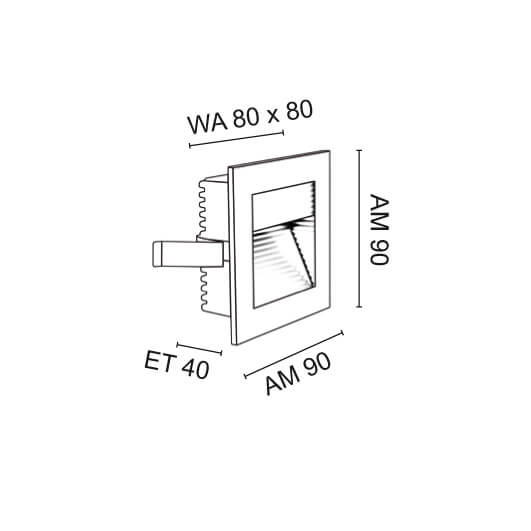 LED-Wand- und Treppeneinbauleuchte, LED/700mA/2,3W, 150 lm, 3000K Bild 3