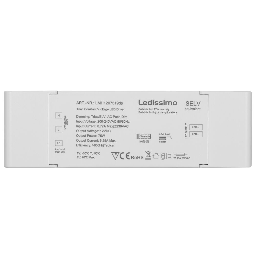 LED-Netzteil, 12V-DC/75W