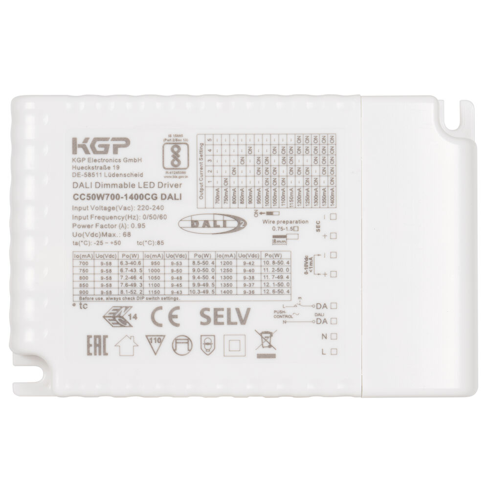 Multi-Netzteil, 4,5 - 40W, 1 - 10V, DALI2, Konstantstrom, f�r Einlege-Backlight-Panel