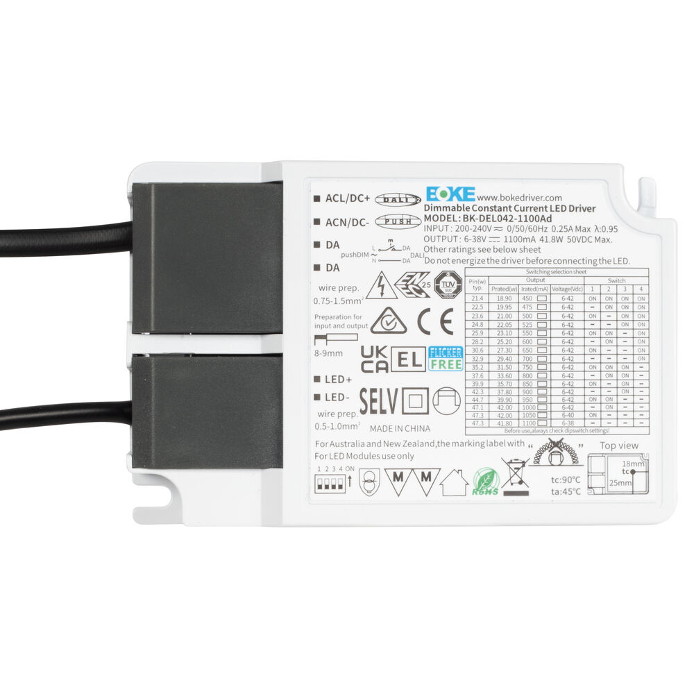 Multi-Netzteil, 21,4 - 47,3W, DALI 2 dimmbar, 450 - 1.100 mA Konstantstrom, f�r Einlege-Backlight-Panel