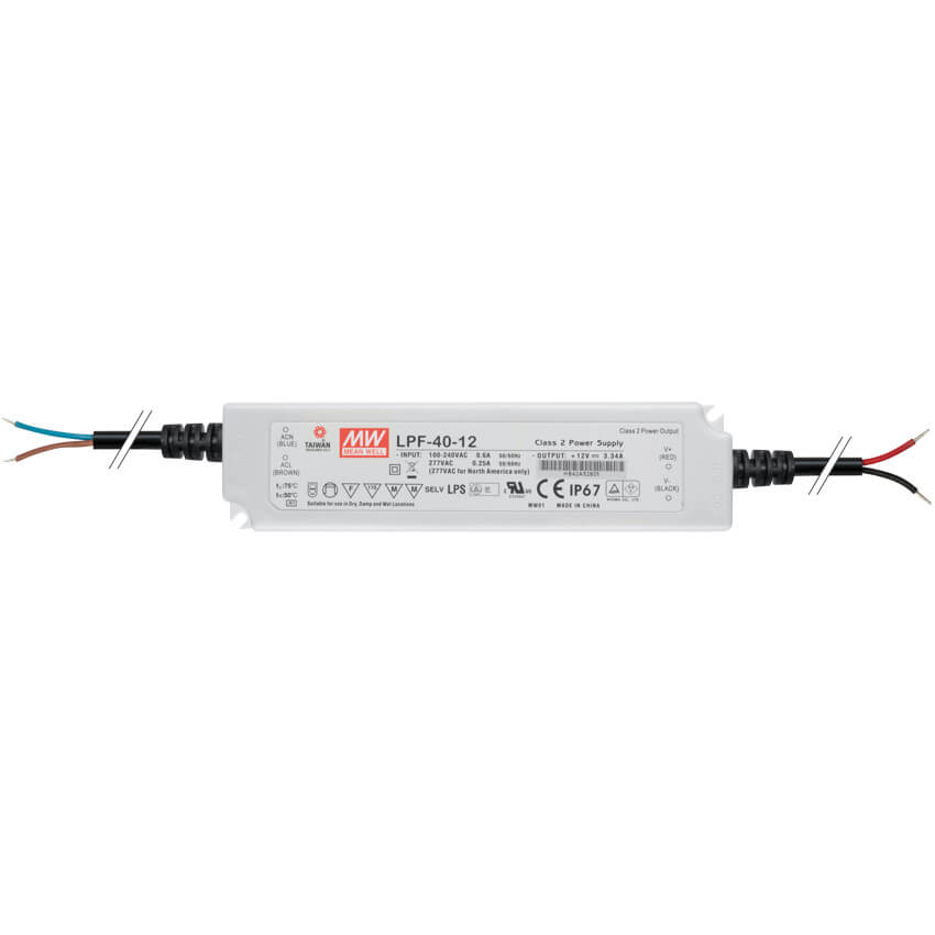 LED-Netzteil, LPF 12V-DC, 40-60W, Kunststoffgehäuse - LED