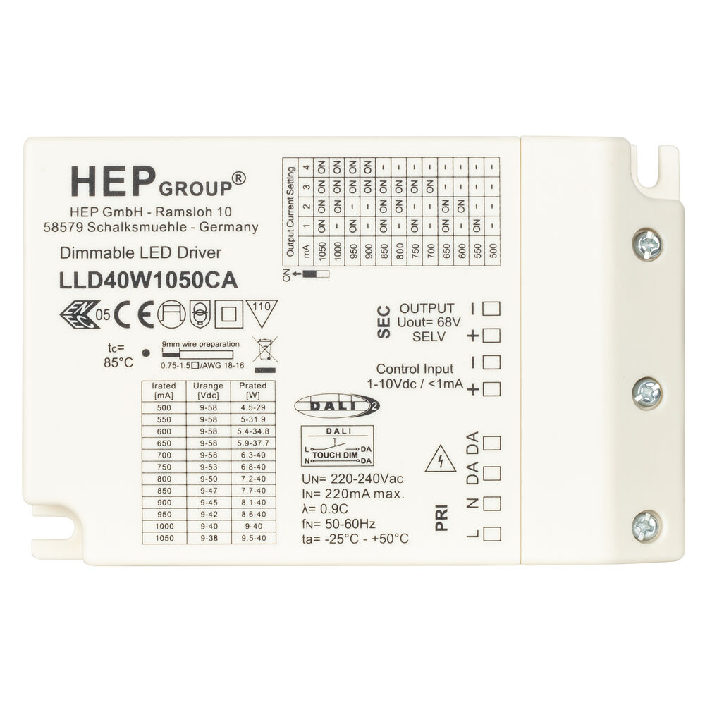 Multi-Netzteil, 4,5 - 40W, 1 - 10V, DALI2, Konstantstrom, f�r Einlege-Backlight-Panel