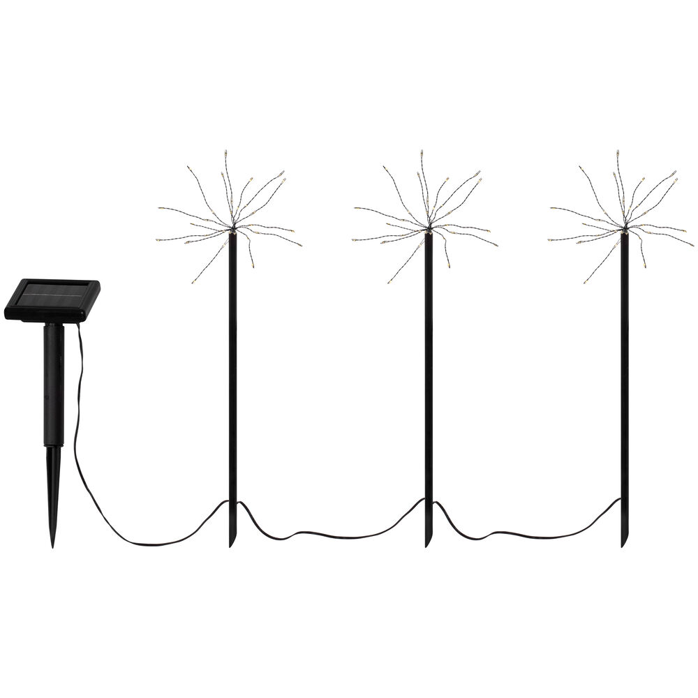 LED-Solarstbe, 3er-Set, FIREWORK, jeweils 30 warmweie LEDs Bild 2