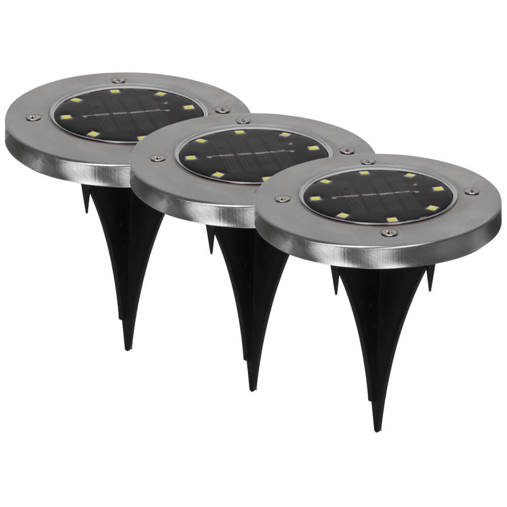 LED-Solar-Erdspieleuchte, 3er-Set