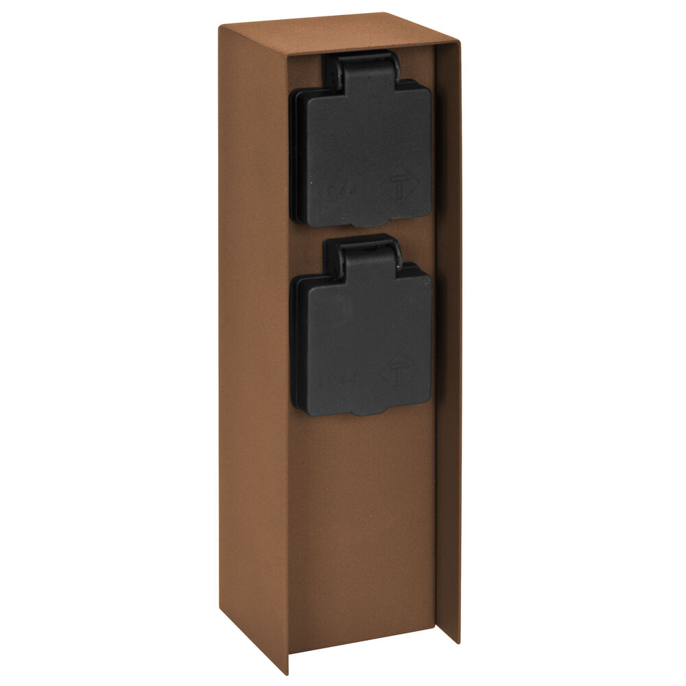 Steckdosens�ule, mit 2 Steckdosen, Edelstahl