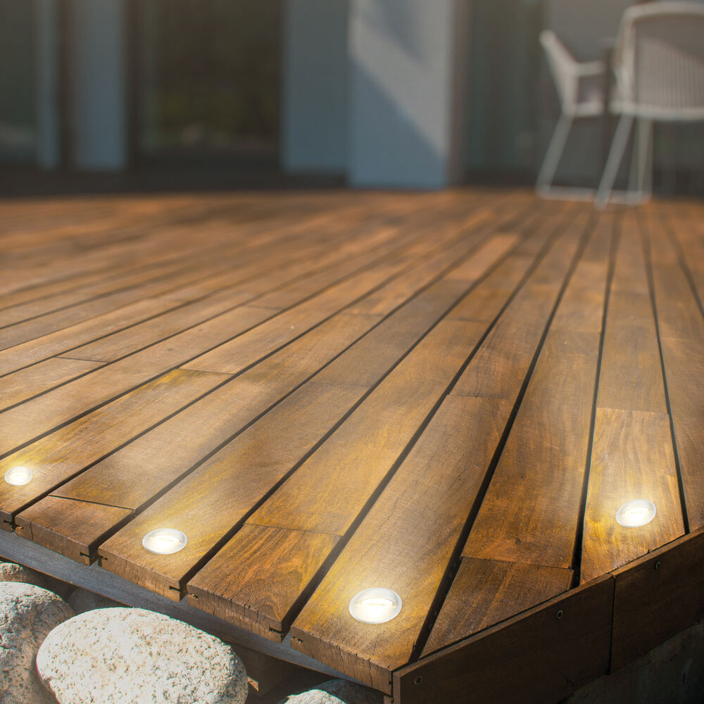 Terrassen-/Treppeneinbauleuchte, CONNECT TO SHINE, TEAK, LED/0,4W, 10 lm, 3000K, 3er-Set Bild 2