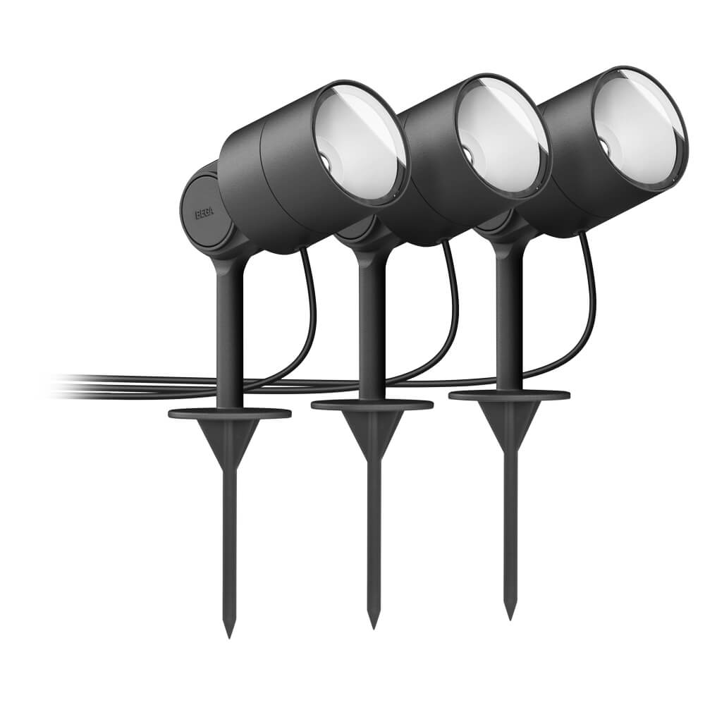 LED-Mini-Auenstrahler mit Erdspie, 3er-Set, LED/14W, Zuleitung 5 m