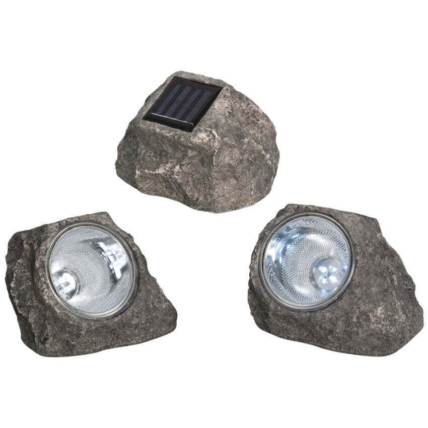 LED-Solar-Auenstrahler, Set mit 3 Leuchten