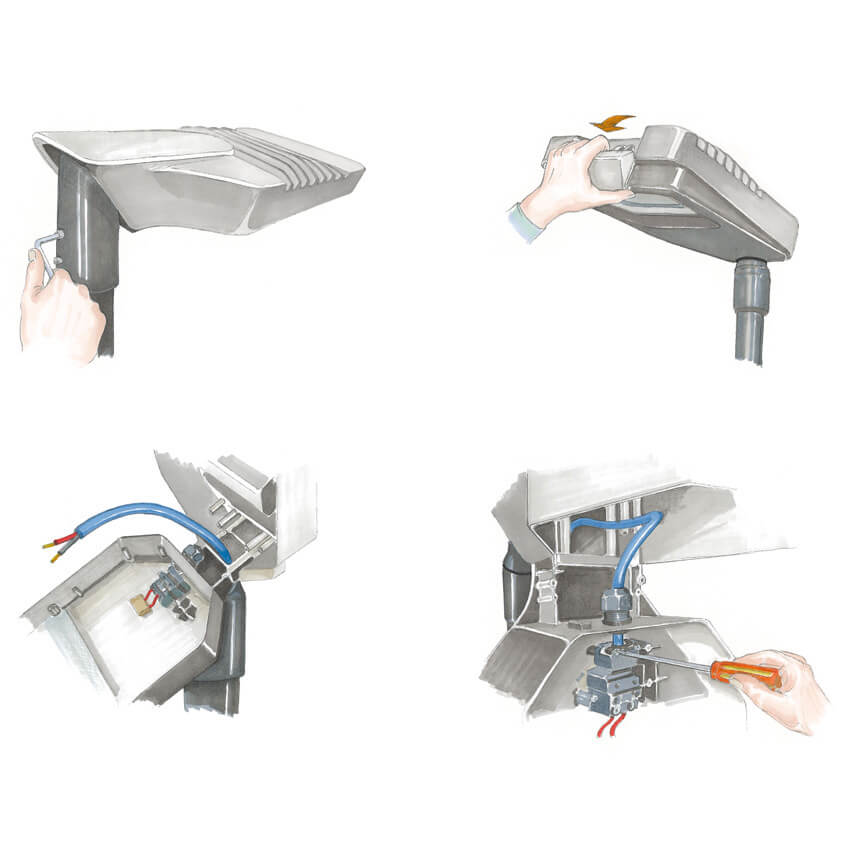 LED-Auslegerleuchte, Straen-Optik,  weitstrahlend Bild 2