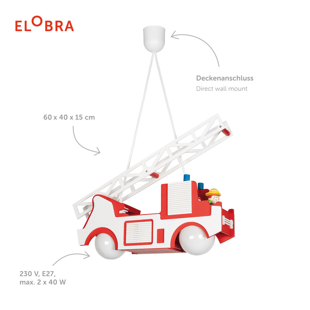 Pendelleuchte, FEUERWEHR, 2 x E27/40W Bild 3