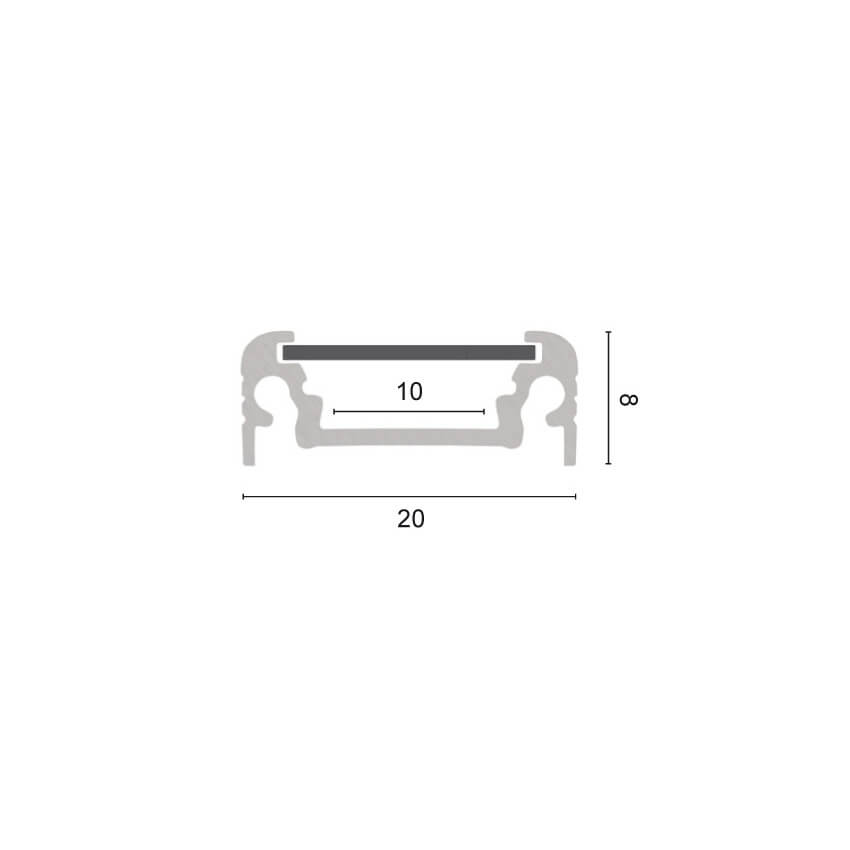 H-Profil aus Aluminium, fr LED-Strips bis 10 mm, B 20, H 8, L 1.000 Bild 3