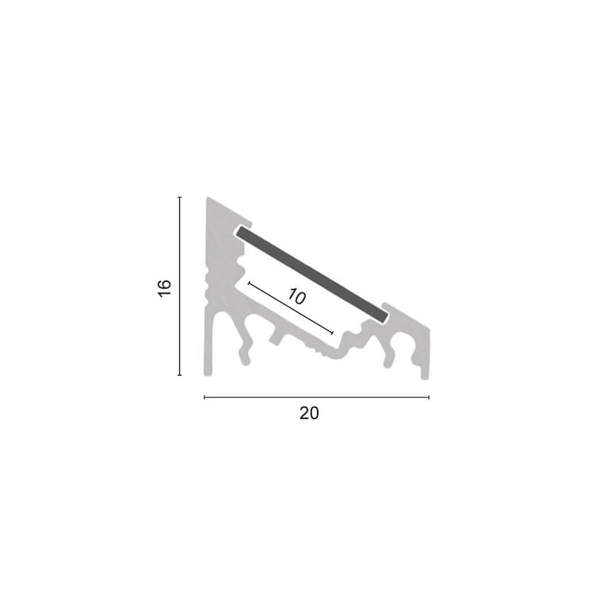 Winkel-Profil aus Aluminium,  fr Wand- und Decken-Eckmontage, fr LED-Strips bis 10 mm Bild 3