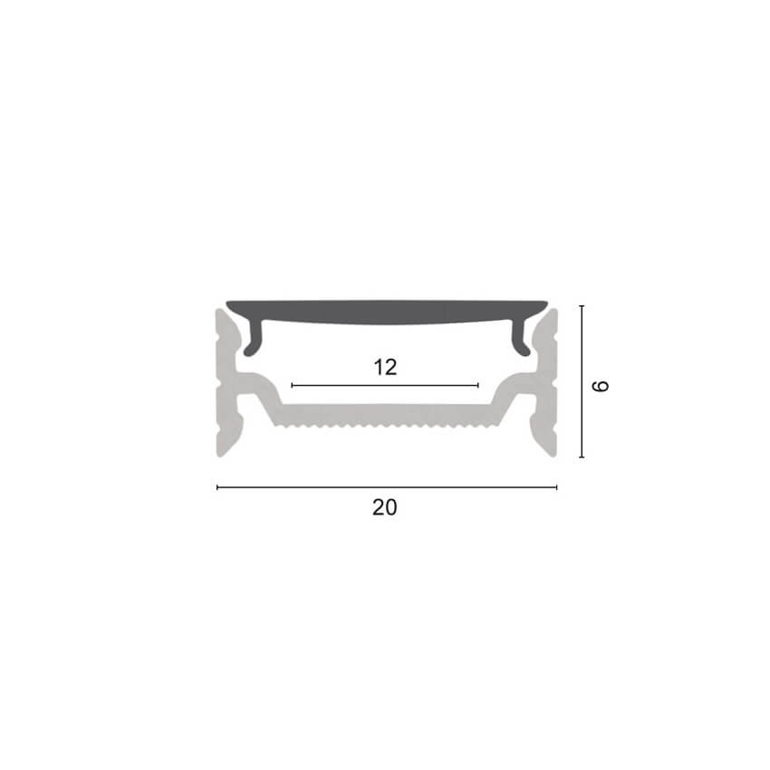 H-Profil aus Aluminium silber  eloxiert, für LED-Strips  bis 12 mm, (max. 24W/m) Bild 3