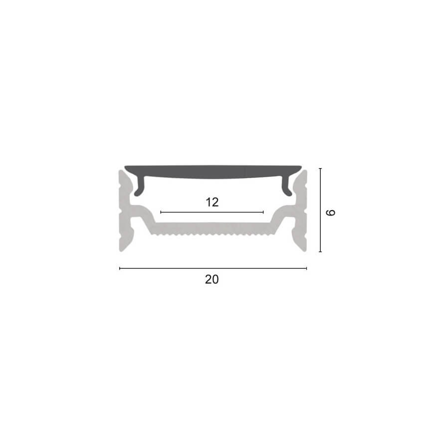 H-Profil aus Aluminium weiß  lackiert (RAL 9010), für LED-Strips bis 12 mm, (max. 24W/m) Bild 3