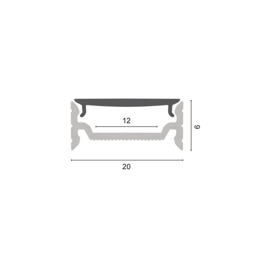 H-Profil aus Aluminium, wei lackiert (RAL 9010), fr LED-Strips bis 12 mm, (max. 24W/m), B 20, H 9, L 2.000 Bild 3