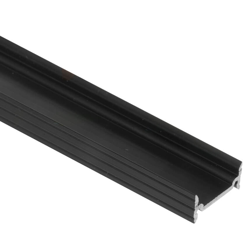 H-Profil aus Aluminium  schwarz eloxiert (RAL 9005), für LED-Strips bis 12 mm, (max. 24W/m)  Bild 2
