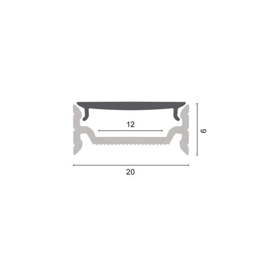 H-Profil aus Aluminium  schwarz eloxiert (RAL 9005), für LED-Strips bis 12 mm, (max. 24W/m)  Bild 3