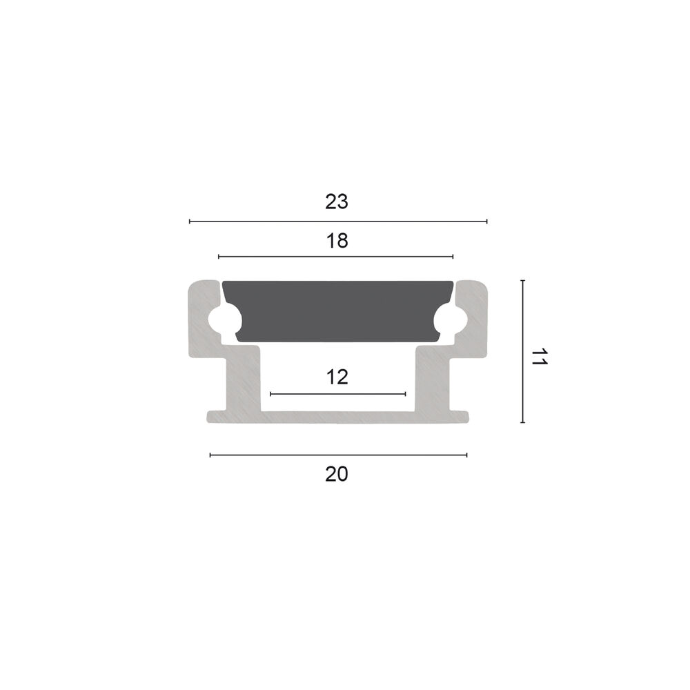 Alu-Profil, L 2000, B 23, H 11,  fr Strips bis B 12 Bild 3