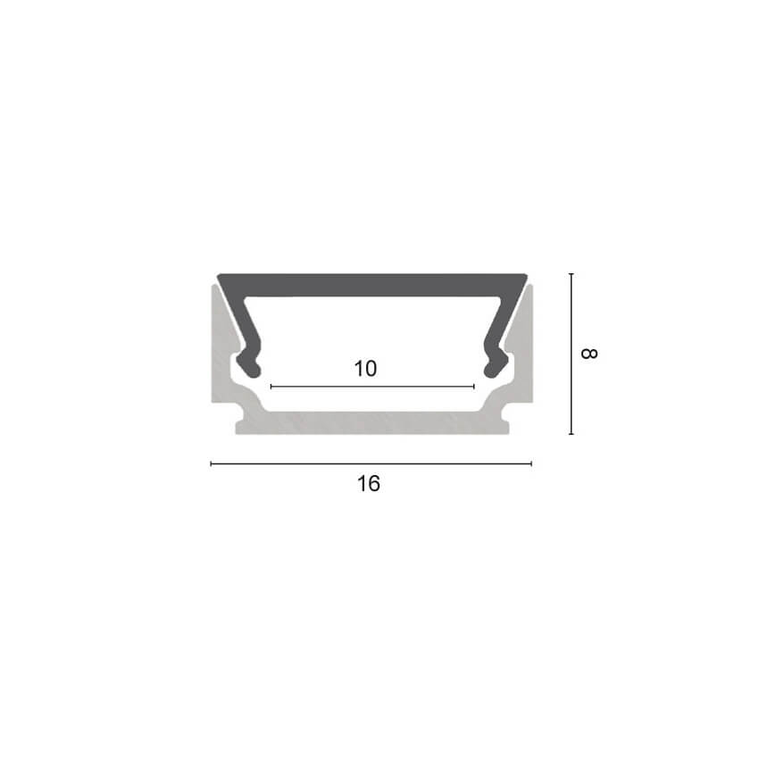 U-Profil aus Aluminium, fr  LED-Strips bis 10 mm, (max. 14,4W/m),  B 16 mm, L 2000 Bild 3
