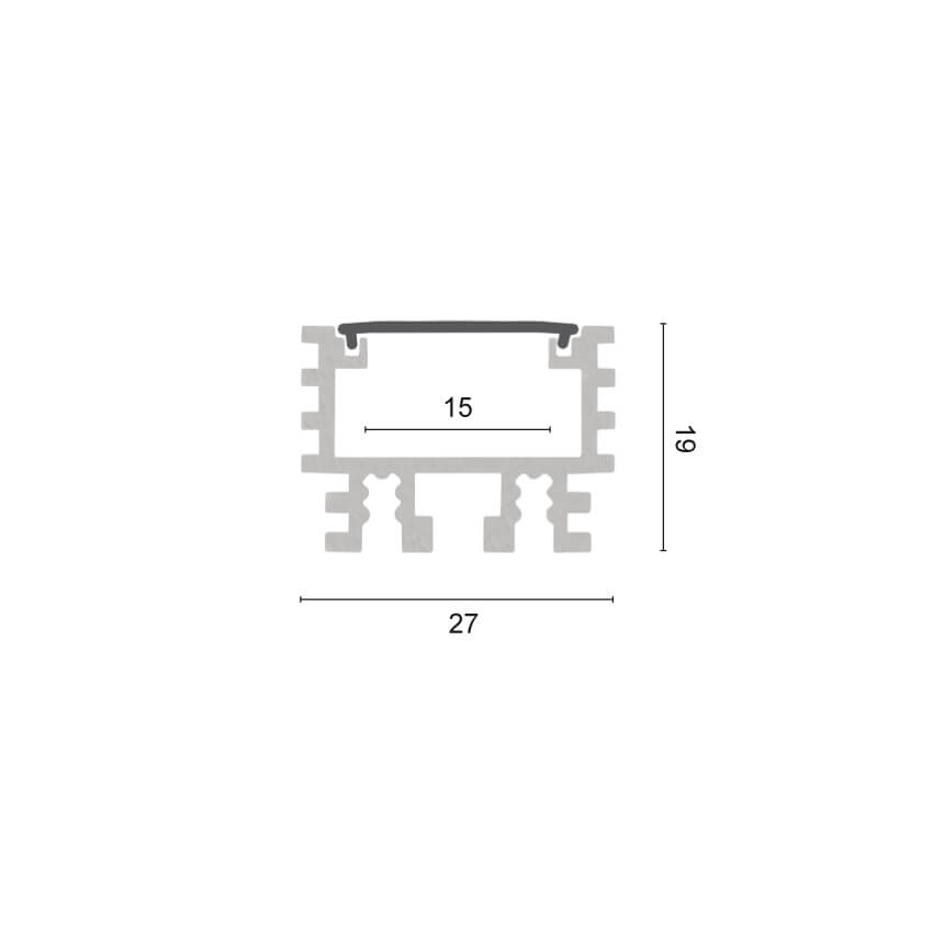 U-Profil aus Aluminium, MAXHEAD, fr LED-Strips bis B 15 mm, (max. 29W/m),  B 26 mm, H 19, L 2.000 Bild 3